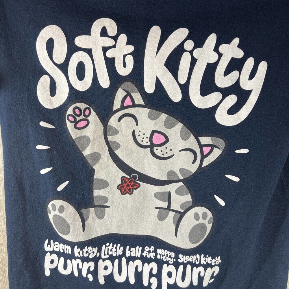 BIG BANG THEORY Soft Kitty Song Graphic T-Shirt ~ Blue~ Size S